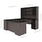 Bestar Norma U-Shaped Desk with Hutch, Black & Bark Gray 181852-000018 - alternate 4